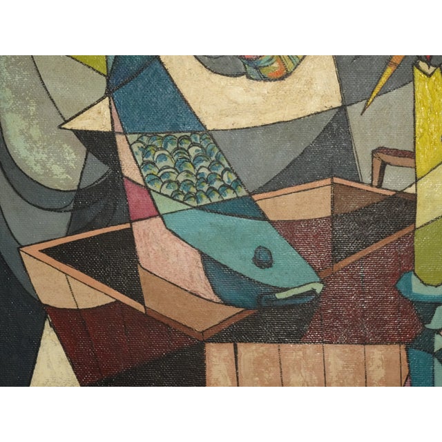 Mid 20th Century Cubist Oil Painting of a Nun with Candle, Framed For Sale In Los Angeles - Image 6 of 13