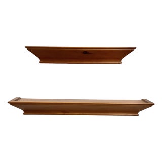 1990s Vintager Contemporary Rustic Maple Shelves - Set of 2 For Sale