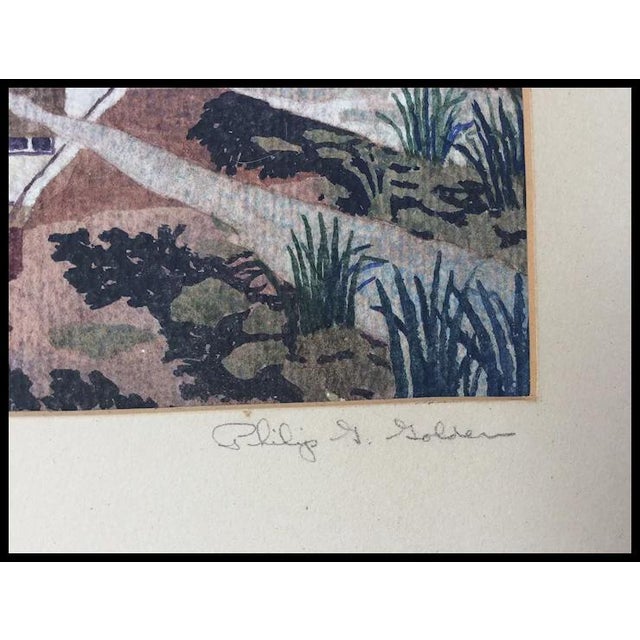 Antique C1933 Watercolor Painting, Trinity Bridge England Signed Philip G Golden For Sale - Image 4 of 7