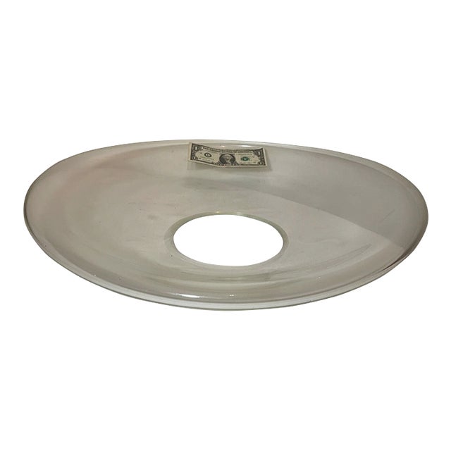 Huge Modern Modernist Clear Hand Blown Art Glass Centerpiece Fruit Bowl Large For Sale