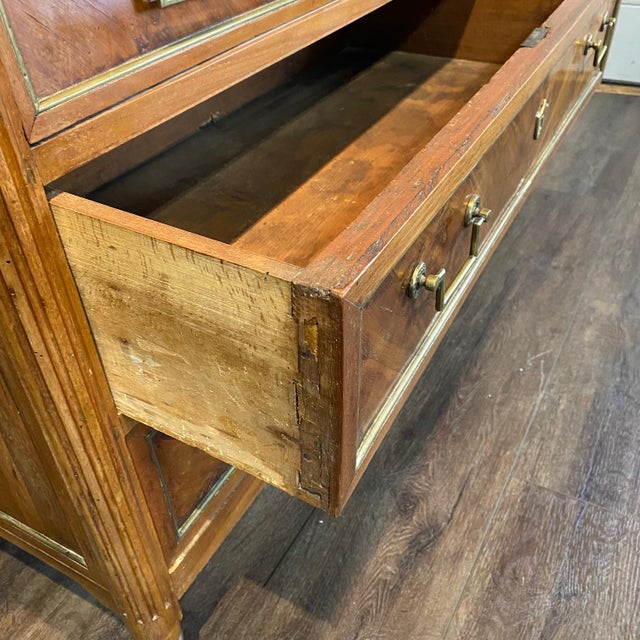 19th Century French Walnut Dresser Secrétaire Desk With Marble Top For Sale - Image 4 of 17