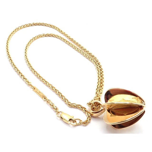 Cartier Yellow Gold Double C 3d Apple Pendant Chain Necklace For Sale - Image 11 of 12