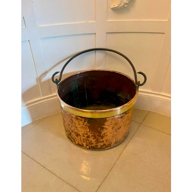 Antique Georgian Copper Log Bin Coal Bucket Fireside Bucket Planter, 1800 For Sale - Image 9 of 9