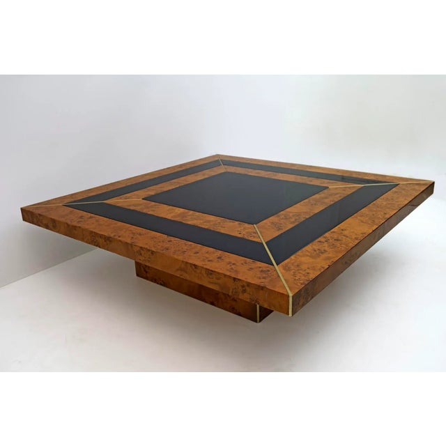 Art Deco Walnut & Lacquer Coffee Table, Italy, 1970s For Sale - Image 6 of 8