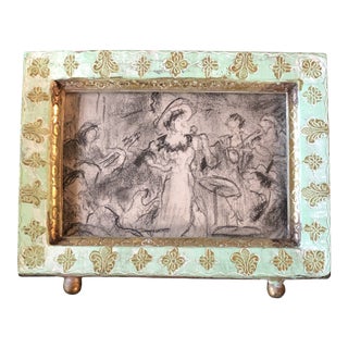 Original Vintage Small Charcoal Study Drawing Theatre/Stage /Musicians Vintage Frame For Sale