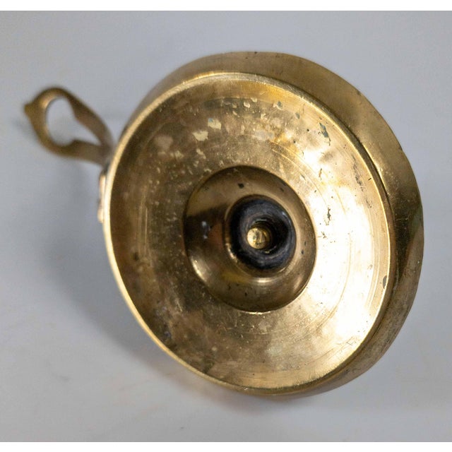 18th Century French or Flemish Brass Frying Pan Skillet Chamber Candlestick For Sale - Image 11 of 14