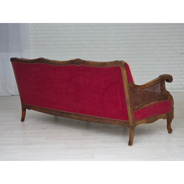 Danish 3-Seater Sofa in Red Velour and Mesh, 1930s For Sale - Image 16 of 18