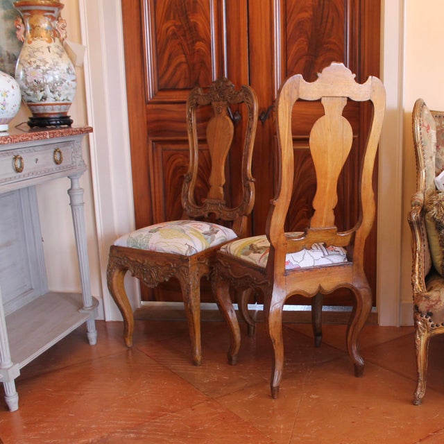 Pair of 18th Century Dutch Rococo Side Chairs For Sale - Image 6 of 12