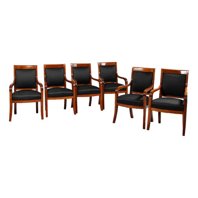 Antique French Armchairs, 1830, Set of 6 For Sale