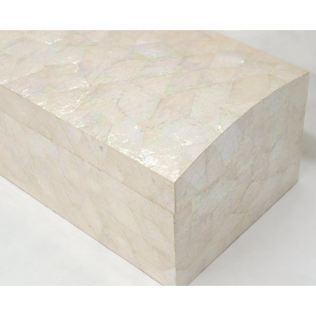 Mid 20th Century Large Dome Shape Mother of Pearl Decorated Jewelry Box or Small Truck For Sale - Image 9 of 12