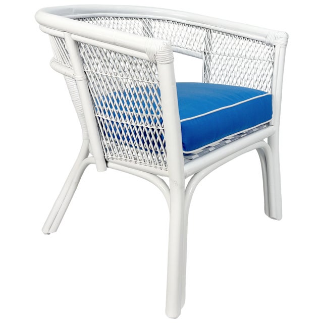 Coastal Diamond Rattan Tub Chair Chairish