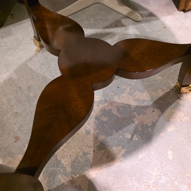 Mid 20th Century Baker Furniture Round Fruit Wood and Mahogany Bronze Mounts Claw Feet Gueridon Side Tables - Set of 2 For Sale - Image 12 of 18