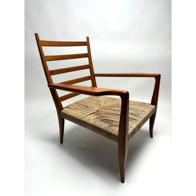 Mid-Century Sculptural Armchairs in Wood and Rope from Gio Ponti, Italy, 1940s, Set of 2 For Sale - Image 3 of 11