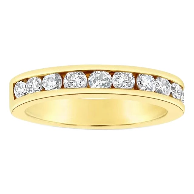 3MM One Carat Channel Set Diamond Wedding Band, Size 6.5 For Sale