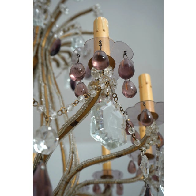 Outstanding Vintage Crystal Decorator Chandelier For Sale - Image 10 of 12