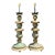 Vintage Italian Gilt Tipped Turned Wood Lamps - Pair For Sale