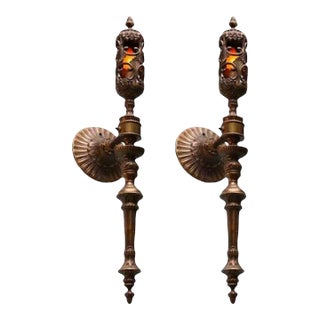 19th Century Palatial Large Wall Torchieres Sconces from A Chateau - a Pair For Sale