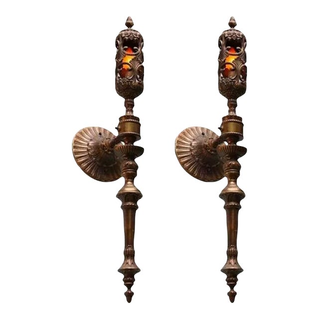 19th Century Palatial Large Wall Torchieres Sconces from A Chateau - a Pair For Sale