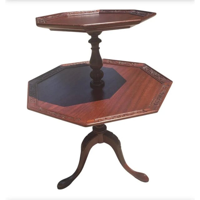George III Style Two-Tier Mahogany Carved Hexagonal Dumpwaiter, Circa 1940s For Sale In Washington DC - Image 6 of 6