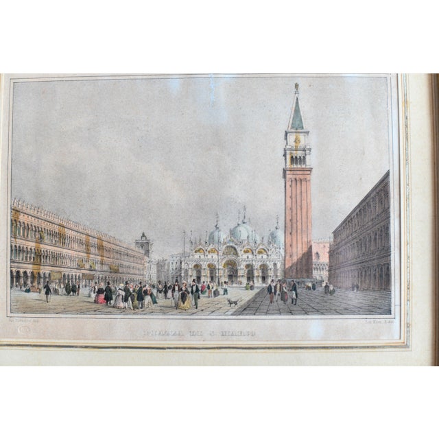 1837 Antique Print San Marcos Square Venice Giovanni Pividor Grand Tour Scene For Sale - Image 4 of 10