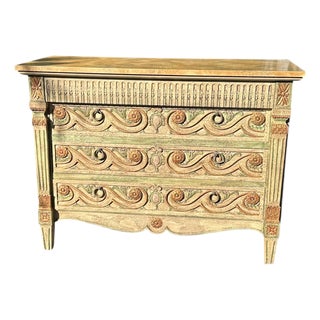 Venetian Style Painted Palm Beach Regency John Widdicomb Chest of Drawers For Sale