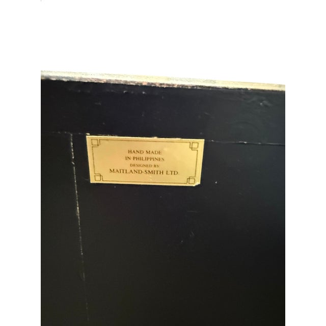 1990s Pair of Maitland-Smith Leather-Wrapped Bombé Chests of Drawers For Sale - Image 6 of 14