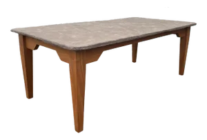 Vintage Pearsall Style Studio Made Walnut and Stone Coffee Table