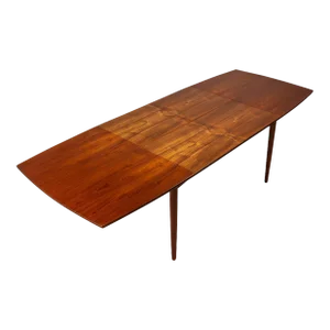 Danish Mid-Century Modern Expansion Dining Table in Teak W/ Stow in Table Double Butterfly Leaf Design, Denmark, C. 1960's