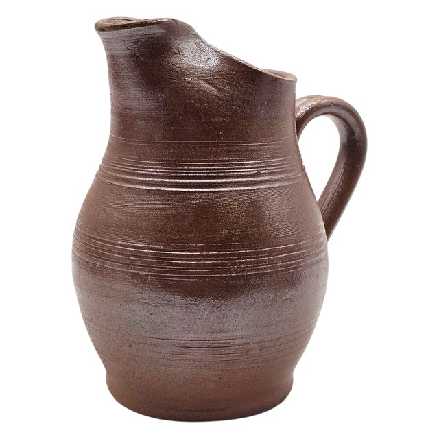 Grès Du Berry French Salt-Glazed Stoneware Pitcher, 7" For Sale - Image 9 of 13