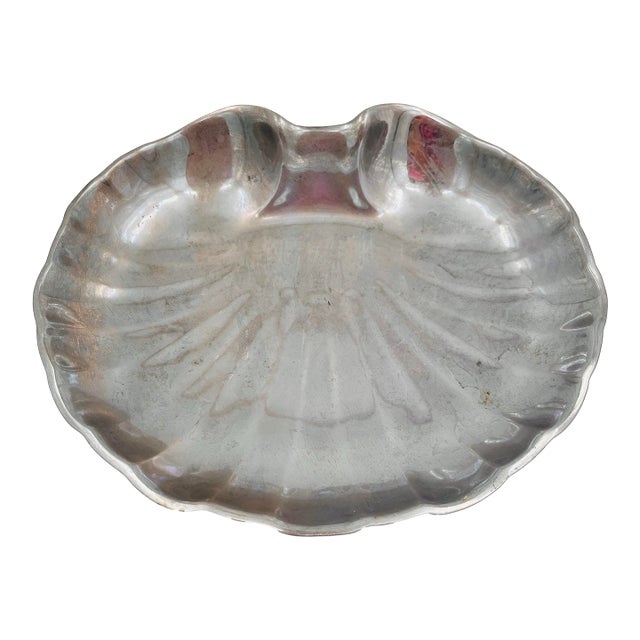 1960s Wilton Armetale Scallop Shell Serving Dish For Sale