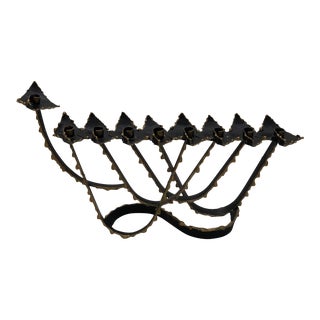 1960s Brutalist Handcrafted Menorah For Sale