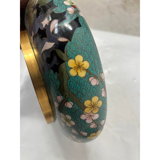 Asian Cloisonné Enamel Cup with Bouquet of Hardstone Flowers For Sale - Image 16 of 18