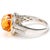 Contemporary 14KW Citrine(6.20) & Diamond(0.24) Ring, size 7 For Sale - Image 3 of 5