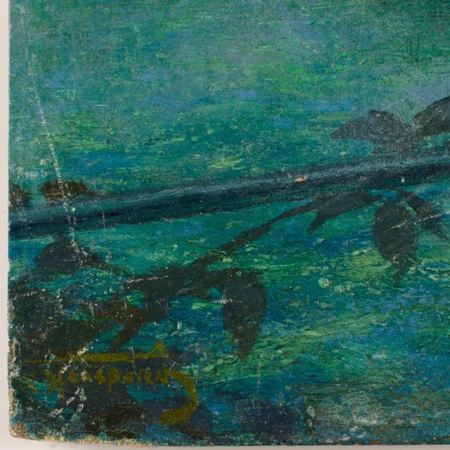 Black Otto Toaspern (American 1863-1940) Girl With Lantern, Oil on Canvas. For Sale - Image 8 of 11