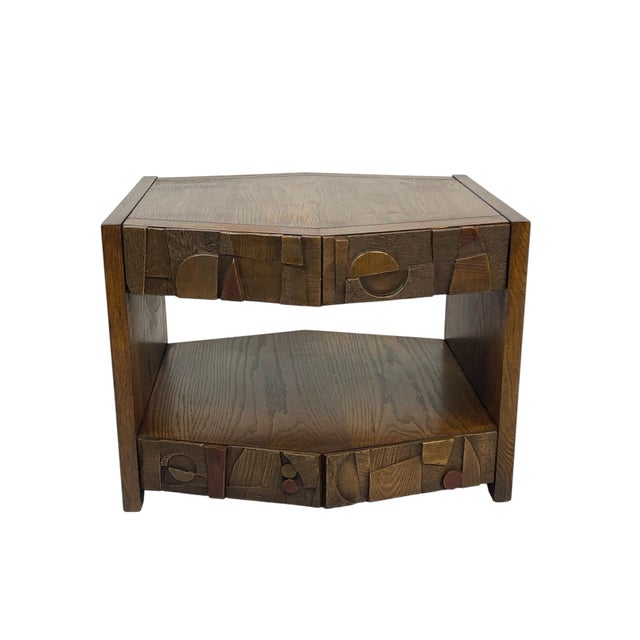 Brutalist Vintage Lane Furniture Pueblo Brutalist Oak Dresser, C. 1970s For Sale - Image 3 of 11