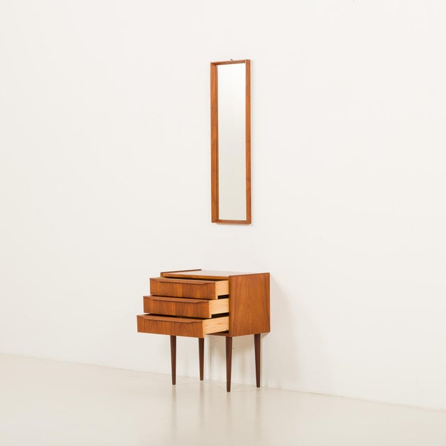 1960s Danish Teak Hall Dresser and Mirror, 1960s, Set of 2 For Sale - Image 5 of 13