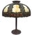 Antique Bronze Rose Overlay & Stained Slag Glass Table Lamp #559 by Handel For Sale - Image 4 of 18