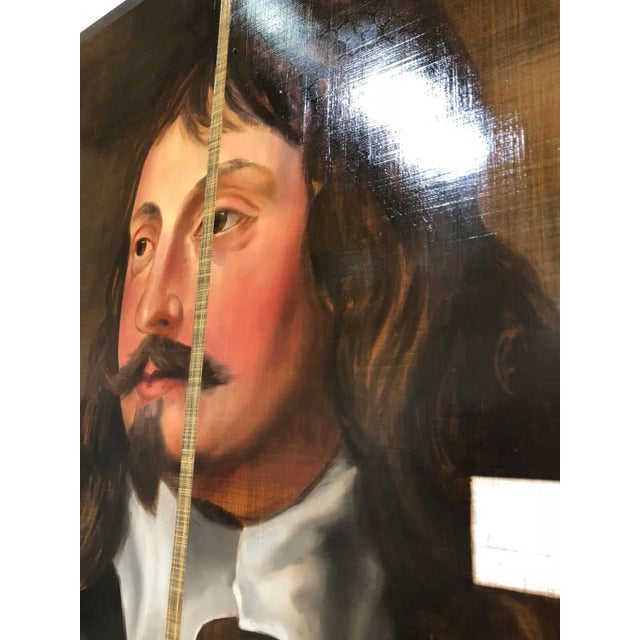 Sir John Mennes, Aristocratic Portrait with a Modern Approach, Oil on Metal, 2014 For Sale - Image 6 of 8