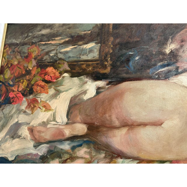 Framed Original Tim Benjamin (American, 1958-Present) Oil Painting on Canvas 'Resting Nude' For Sale - Image 14 of 18