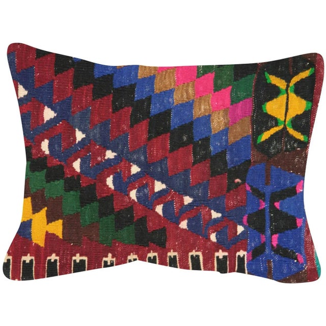 Art Deco 1960s Turkish Kilim Pillow For Sale - Image 3 of 3