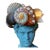 2020s Shell Encrusted Bust Painted in Farrow & Ball Inchyra, “The May River Matador” by May River Neptune For Sale - Image 5 of 12