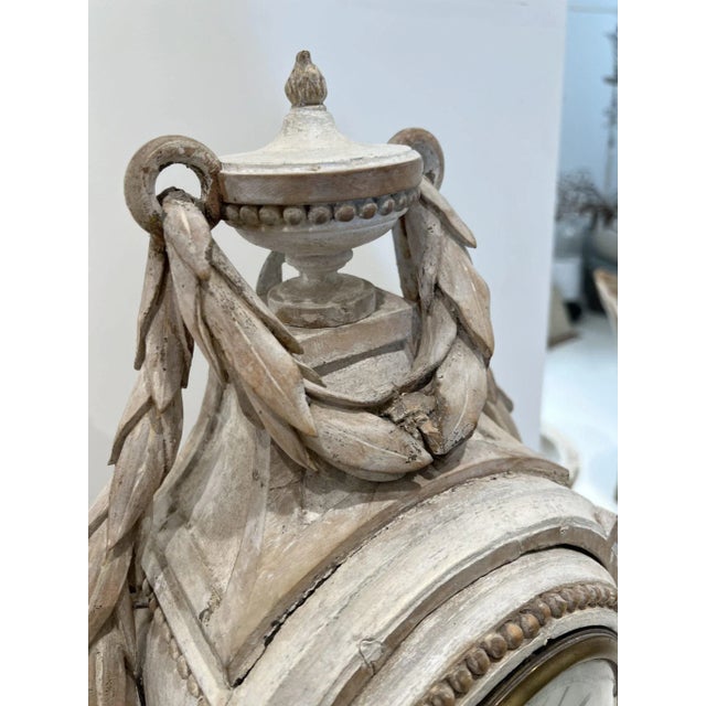 Antique White 19th Century Wood Mantle Clock For Sale - Image 8 of 10