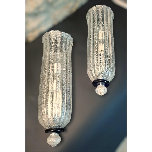 20th Century Silver Murano Sconces by Seguso, a Pair For Sale - Image 12 of 12