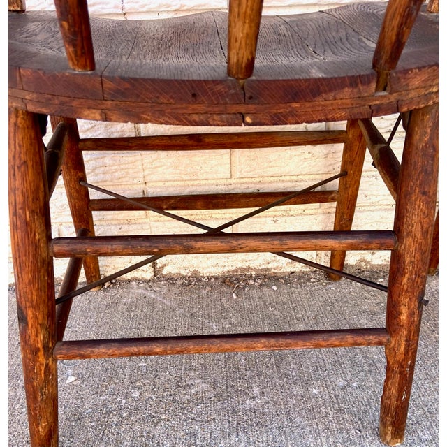 Antique Oak Barrel Back Pub Captains Chairs Pair Chairish