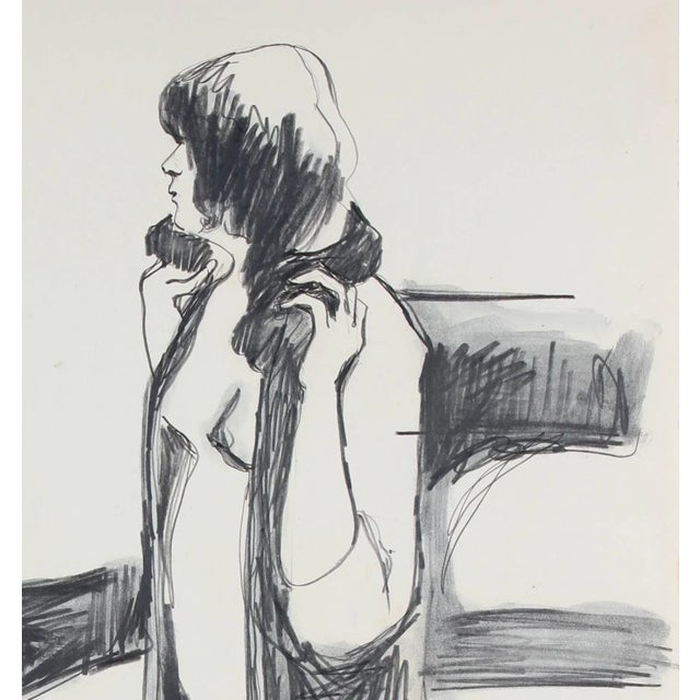 Expressionism Alysanne McGaffey Bay Area Figurative Sketch in Graphite, Circa 1960 Circa 1950-1960 For Sale - Image 3 of 4