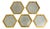 Brutalist Aluminum and Brass Coasters by David Marshall, 1970s, Set of 5 For Sale