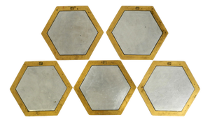Brutalist Aluminum and Brass Coasters by David Marshall, 1970s, Set of 5