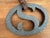 A heavy Southwestern ranch symbol "S" with an aged leather strap. A fun hand-forged detail for a Sam or Santana. Please...
