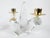 Charles Schneider Pair of Mid-Century Schneider Crystal & Brass Candlestick Holders, France For Sale - Image 4 of 15