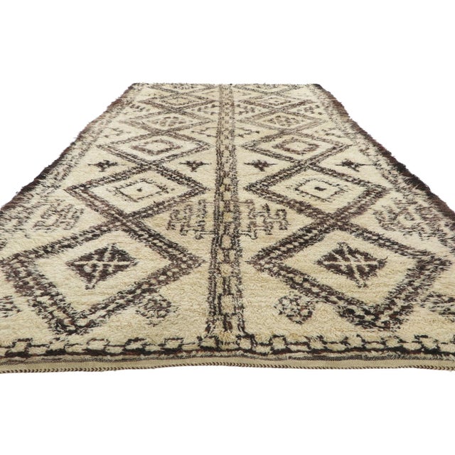 Tribal Vintage Moroccan Beni Ourain Rug, 06'00 X 12'09 For Sale - Image 3 of 10